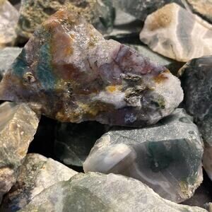 Rough / Raw Moss Agate Crystal Rock for Tumbling
